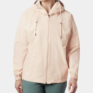 Columbia Park Peach Cloud Long Sleeve Hooded Oversized Rain Jacket Size XL
